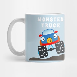 illustration of monster truck with cartoon style. Mug